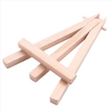48 Pack 5 Inch Mini Wood Display Easel Natural Wooden Tripod Holder Stand for Displaying Small V1370-AZ4-10268