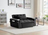 Single-seater sofa bed, equipped with USB ports and a phone holder - Black V1316-W2564P462076