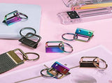 180 Pcs Key Fob Hardware 6 Colors Keychain Wristlet with Ring Chain 1 Inch V1370-AZ4-07928