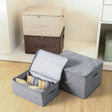 SOGA 2X Grey Large Portable Double Zipper Storage Box Moisture Proof Clothes Basket Foldable Home SBOX022X2