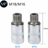 10 pcs M4 - M18 Torx Spline Bit Socket Set - Triple Square Socket Set With Storage Case V1188-MS-227-1153