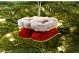 Knitted Christmas Boot Ornaments with Faux Fur Trim - Set of 3 Hanging Decorations V888-ELOSUNG10503
