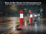 3 Pack Traffic Delineator Posts, 1140 mm Traffic Safety Cones with Fillable Base and Reflective V952-TCDZJTJSZHS40JI4U001V0