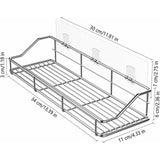 Shower Caddy Bathroom Shelf Basket Toilet Kitchen Spice Rack Sus304 Stainless Steel No Drilling - 2 V1188-MS-227-1070