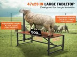 Goat & Sheep Stand, 47x23 inch Livestock Stand, Metal Livestock Milking and Shearing Stand 21" to V952-SCXJJHSYTM47HMU08V0