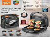 6-in-1 Electric Sandwich Maker with Interchangeable Non-Stick Plates for Waffles, Paninis, Donuts, V1341-ZY-JK8GVXDS-BLACK