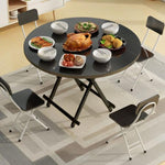 SOGA Black Dining Table Portable Round Surface Space Saving Folding Desk Home Decor TABLERD723