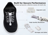 6 Pairs Elastic No Tie Shoelaces, Tieless Stretch Shoe Laces for Adults V1192-AZ-W-25207