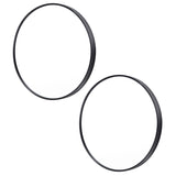 2 Set Wall Mirror Round Aluminum Frame Bathroom 80cm BLACK V274-FT-BM-ALUR-BK80-X2