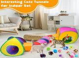 21 Cat Tunnels for Indoor Set,3 In1 Collapsible Cat Tunnel Toy with Cube Tent Toys Combo and 20 V1369-AZ3-W-22169