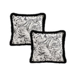 SOGA 2X 45cm Pillow French Cover Style Floral Jacquard Woven Decorative Fringe Throw Pillow FRENCHCUSHION225X2