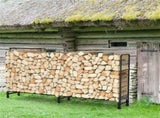 233cm Extra Long Heavy Duty Firewood Log Rack Metal Storage Holder Garden Indoor V767-JJ-XZ112-V1