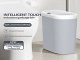 Beige and Brown Smart Sensor Trash Can 15L Capacity, Compact Design for Home Use with Automatic V888-ELOSUNG36787