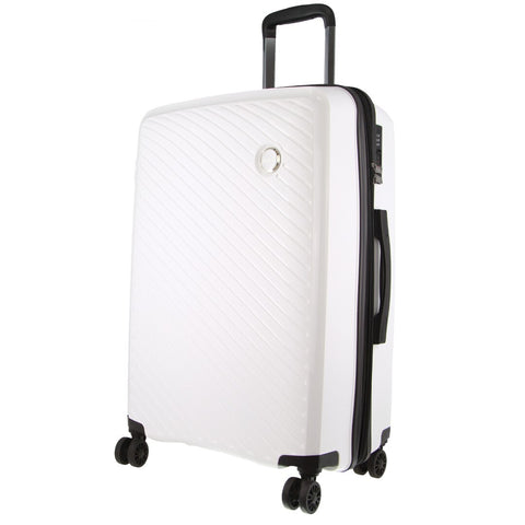 Monaco Checked Luggage Bag Travel Carry On Suitcase 65cm - White V563-MYRMCO-MEDIUM-WHITE