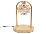 Candle Warmer Lamp Glass Dimmable Electric Scented Wax Melter with 2 50W Bulbs Wooden Base for Home V1294-YM0901-3119240061411