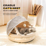 Pet Cat Calming Bed Cuddle Soft Warm Plush Cave Sleeping Nest Tent Pet House V488-PB-CN