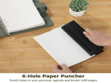 6-Hole Paper Puncher Black, Accommodates A4, A5, A6, A7, A8, B5, M5 Refills, with Adjustable Hole V1369-AZ3-W-08671
