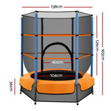 Everfit 4.5FT Trampoline for Kids w/ Enclosure Safety Net Rebounder Gift Orange TRAMPO-C-MINI45-OR