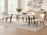 Artiss Dining Table and Chairs Set 5pcs Kitchen Furniture Marble White DSET-MAR150-SHP-WHX4