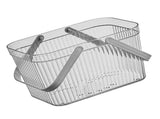 Bath Organizer Basket Stylish Clear Stripe Large Capacity Shower Storage Organizer with Handle for V1294-YM0703-3117230123813