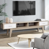 Artiss TV Cabinet Entertainment Unit 180cm Oak White Gary FURNI-G-TONI-TV180-AB