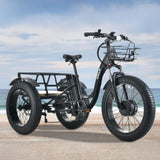 VALK Electric Fat Tyre Tricycle, 500W, Throttle, Hydraulic Disc Brakes, Alloy Frame, Suspension, V219-BIKETCVAF6WA