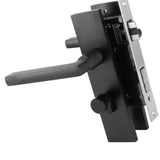 Space Aluminum Bedroom Door Lock Home Security Bedroom Handle Lock with Keys Screw Black V1294-YM0901-3114200057811