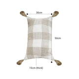 SOGA 2X 35CM Pillow Lumbar Cover Decorative Plaid Farmhouse Cushion Throw Pillow FRENCHCUSHION204X2