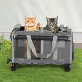 Pawz Pet Carrier 4 Wheel Portable Rolling Foldable PT1255-GY