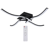 LED Ceiling Light Wavy Shape 3 Color Dimming Wrought Iron Ceiling Fixture with Remote Control Black V1294-YM0715-3119210249411