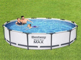 Bestway Swimming Pool 366x100cm Steel Frame Round Above Ground Pools w/ Filter Pump 9150L BW-POOL-366CM-56419