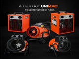 UNIMAC 15kW Portable Industrial Electric Space Fan Heater, 32A 3 Phase, Wheel Mounted, Adjustable V219-HEACHTUM8XCA