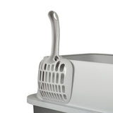 Pawz Stainless Steel Large Semi-Enclosed Cat Litter Box PT1398-GY-AU