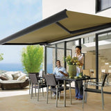 5.5m x 3.0m Retractable Folding Arm Awning Heavy Duty Full Cassette Motorised V63-835931