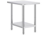 Stainless Steel Prep Table, 24 x 18 x 34 Inch, Heavy Duty Metal Worktable with 3 Adjustable Height V952-CFBXGGZTLCWJ8T6BLV0