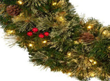 Christabelle 61cm Christmas Wreath Bristle Berry with LED Lights Front Door Decoration Ornament 112_OPBB61