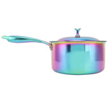 Stainless Steel Thickened Milk Pot with Lid Compound 3Layer Bottom Complementary Food PotColorful V1294-YM0901-3118210121512
