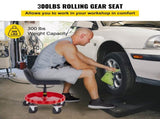 Shop Stool, 135 kg Rolling Garage Stool, 56 cm to 66 cm Adjustable Height Mobile Rolling Gear Seat, V952-YXAPDSFZDQCDJEZCNV0