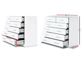 Artiss 6 Chest of Drawers - ANDES White FURNI-NEW-DT-WH-AB