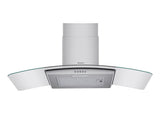 Devanti 90cm Range Hood Curved Glass Canopy Rangehood Kitchen Exhaust Fan RH-D-V17-90