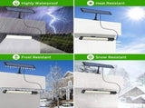 Solar Powered LED Motion Sensor Wall Light, Black, 2000LM, IP65, 3 Modes V178-59173