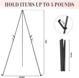 Portable Folding Metal Tripod Easel for Wedding Signs, Posters & Art Displays Adjustable Height, V1107-CS-BXSZJ