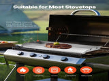 Stainless Steel Griddle, 32x16 inch Universal Flat Top Rectangular Plate, Gas Grill Griddle for BBQ V952-DCJPBXG3217INLUP8V0