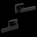 Door Handle Set Lever Passage Function Square Black V63-837391