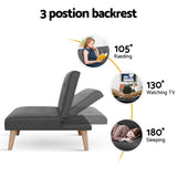 Artiss 2x Sofa Bed Couch Single Seater Fabric Grey SBED-E-SOLO86-GYX2