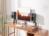 Desktop Speaker Stands with Vibration Absorption Pads, Metal Speaker Stands Pair Support Up to V1192-AZ-W-1091