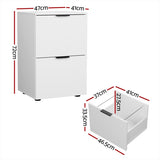 Artiss Filing Cabinet Files Storage Office Shelves File Organiser White 2 Drawer FURNI-B-CAB-2T-WH