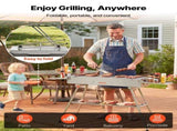 Foldable Charcoal Grill, 0.16 m Portable Charcoal Barbecue Grill with Liftable Charcoal Tray & Side V952-TLCTZDKZTKBXI2GZV001V0