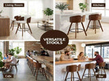 Artiss Wooden Bar Stools Swivel Kitchen Counter Stool Chair 58cm Seat Height BA-TW-W0099-WHX2