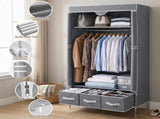 Artiss Large Portable Clothes Closet Wardrobe with Tiebacks Grey DIY-WR03-170-GY